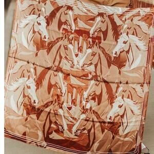 Brown Horse Collage Western Southwestern Wild Rag Scarf Accent